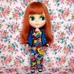 Load image into Gallery viewer, FINE &amp; DANDY COLLECTION - OVERALLS, SLEEVELESS TOP &amp; CARDIGAN SET FOR BLYTHE &amp; OTHER 22cm/24cm DOLLS
