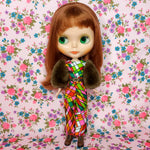 Load image into Gallery viewer, FINE &amp; DANDY COLLECTION - FUR SLEEVE JUMPSUIT FOR BLYTHE &amp; OTHER 22cm/24cm DOLLS
