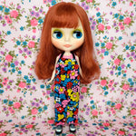 Load image into Gallery viewer, FINE &amp; DANDY COLLECTION - OVERALLS, SLEEVELESS TOP &amp; CARDIGAN SET FOR BLYTHE &amp; OTHER 22cm/24cm DOLLS

