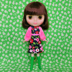 Load image into Gallery viewer, FASHION FACE-OFF COLLECTION - FUR SLEEVE DRESS FOR BLYTHE &amp; OTHER 22cm/24cm DOLLS

