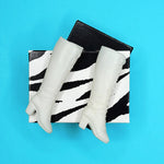 Load image into Gallery viewer, VINTAGE DOLL BOOTS - TALL WHITE GO-GO BOOTS W/FAUX LACES
