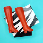 Load image into Gallery viewer, VINTAGE DOLL BOOTS - TALL RED GO-GO BOOTS W/FAUX LACES

