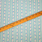 Load image into Gallery viewer, VINTAGE FABRIC BABY BOLT HALF-YARD - DAINTY FLORAL STRIPE IN SEAFOAM, BLUE, MUSTARD ON OFF-WHITE
