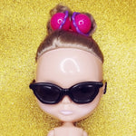 Load image into Gallery viewer, VINTAGE FLOWER POWER PONYTAIL HAIR BOBBLES - PINK/PURPLE
