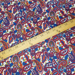 Load image into Gallery viewer, VINTAGE FABRIC BABY BOLT HALF-YARD -  SIXTIES&#39; CLASSIC PAISLEY IN RED, WHITE, BLUE &amp; YELLOW
